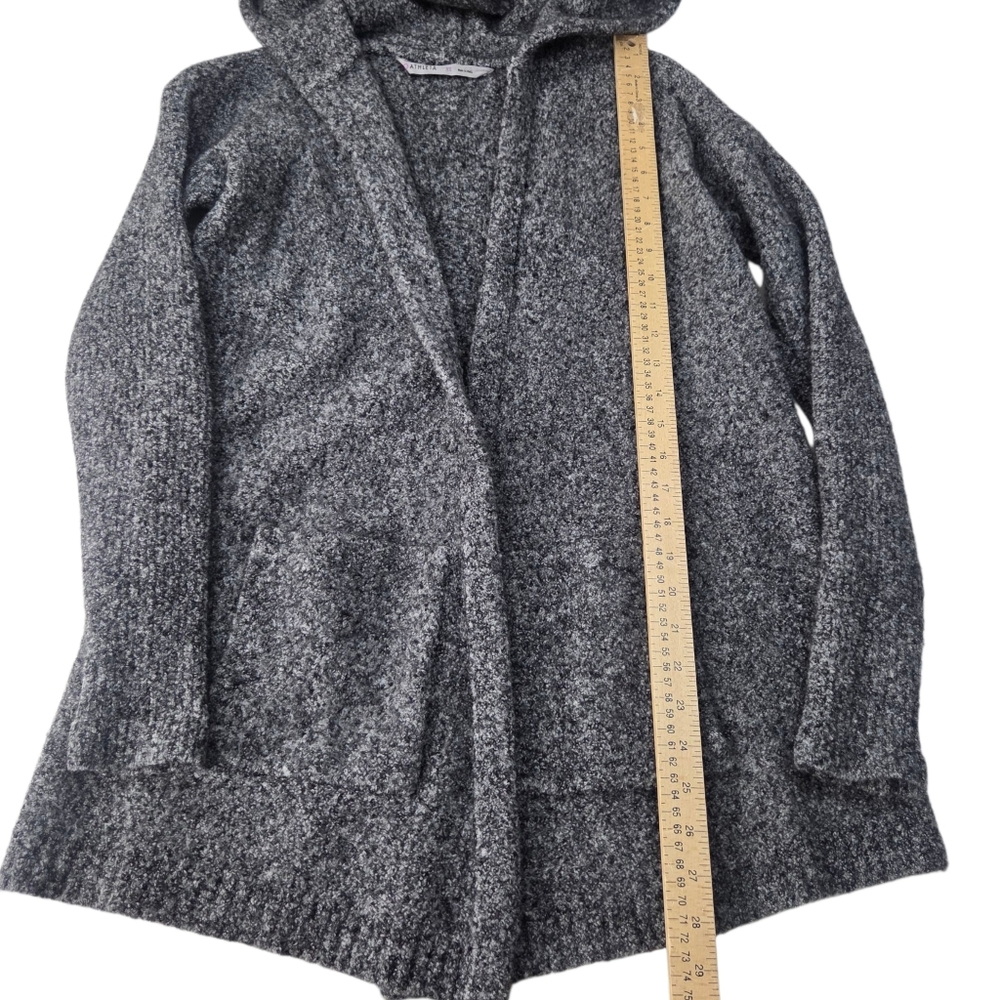 Athleta Merino Wool Yak Cardigan Sweater Womens XS Gray Long Sleeve Hooded - Picture 5 of 12
